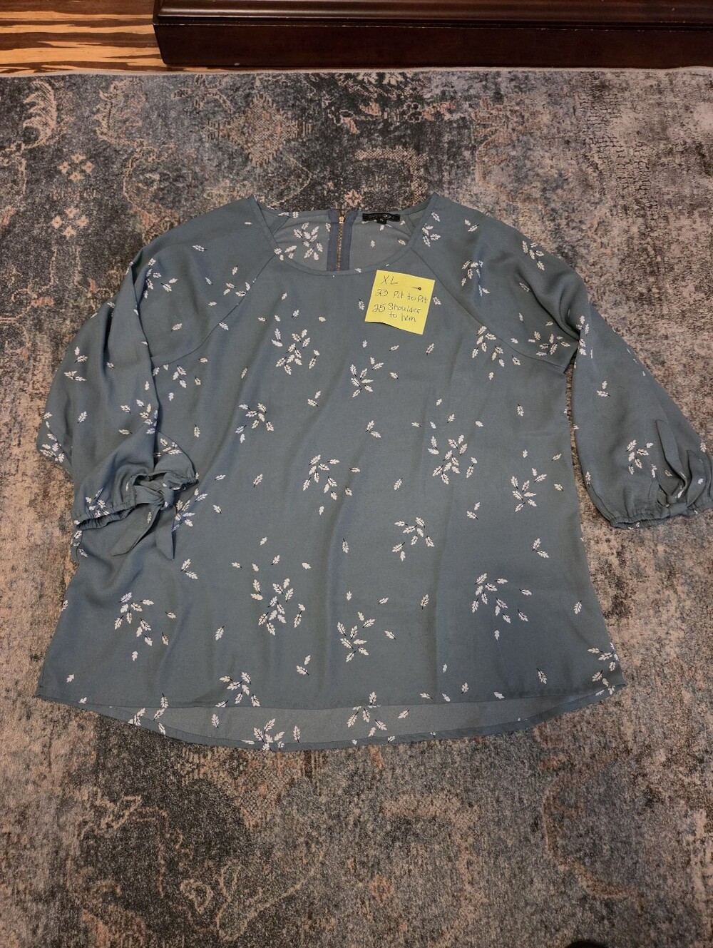 Papermoon Green Floral Print Blouse Size XL